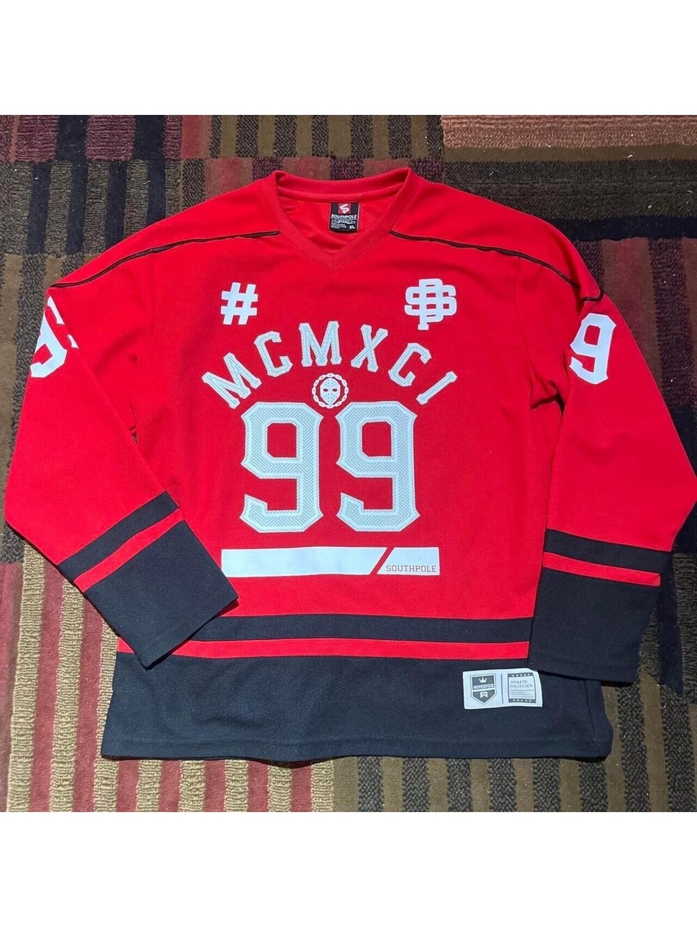 Southpole MCMXCI 99 Red Black Hockey Jersey Men's XL Y2K